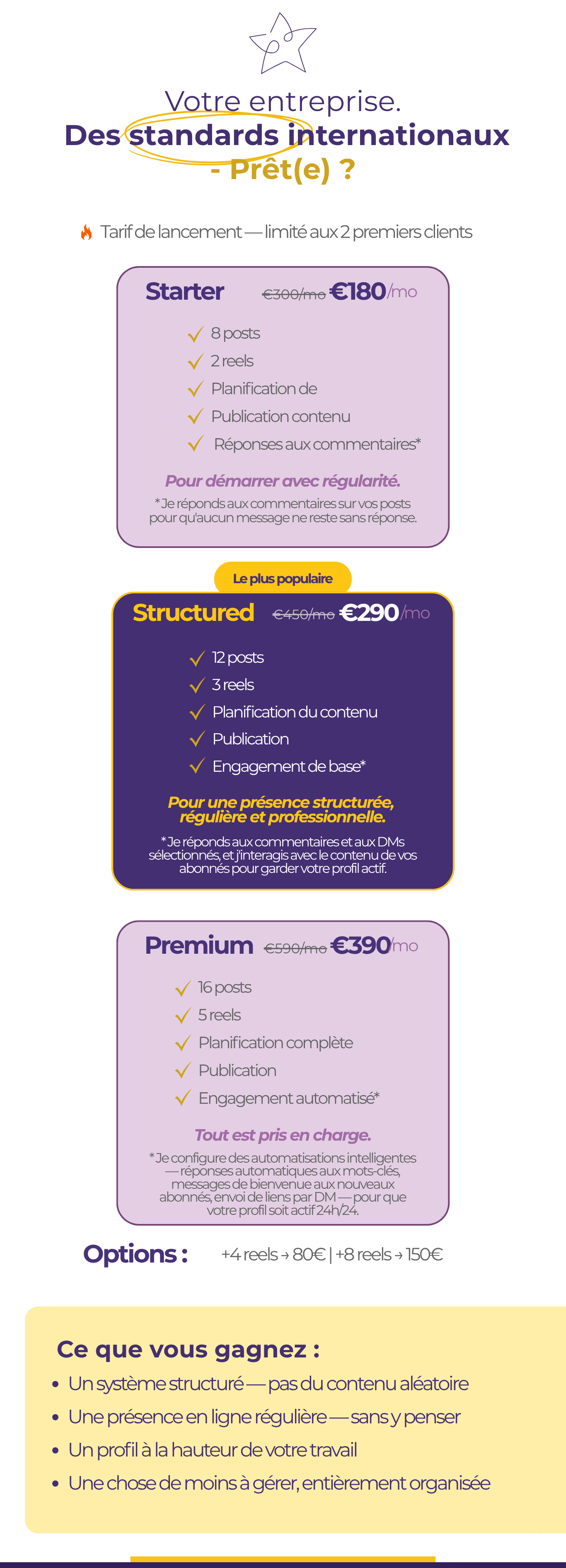 Elevate Digital Tarifs section