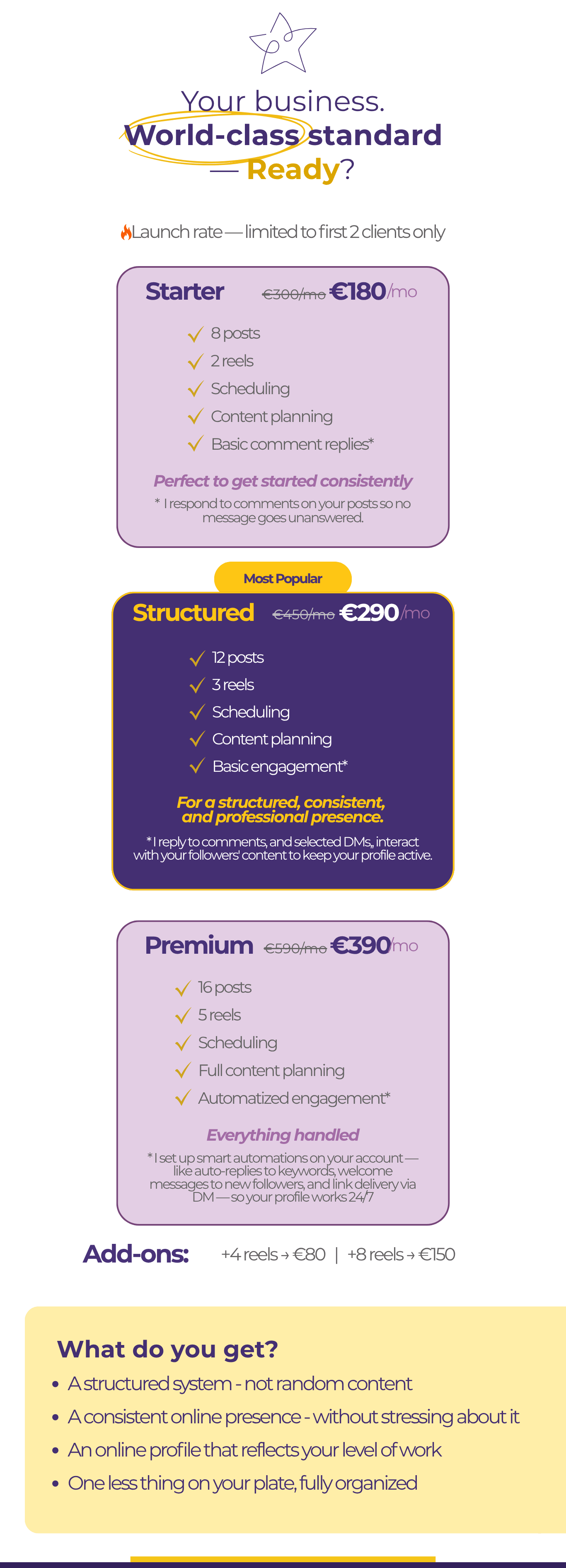 Elevate Digital pricing section